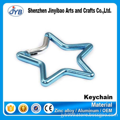 Wholesale cheap metal aluminum carabiner star shape carabiner keyring for promotion